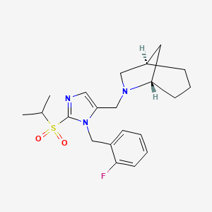 molecular formula C21H28FN3O2S B4881422 (1R*,5S*)-6-{[1-(2-fluorobenzyl)-2-(isopropylsulfonyl)-1H-imidazol-5-yl]methyl}-6-azabicyclo[3.2.1]octane 