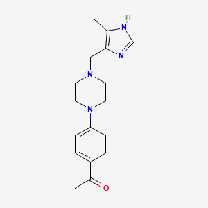 molecular formula C17H22N4O B4881429 1-(4-{4-[(4-methyl-1H-imidazol-5-yl)methyl]-1-piperazinyl}phenyl)ethanone 