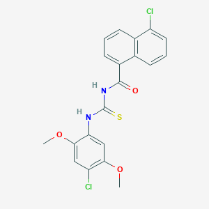 molecular formula C20H16Cl2N2O3S B4881472 5-chloro-N-{[(4-chloro-2,5-dimethoxyphenyl)amino]carbonothioyl}-1-naphthamide 