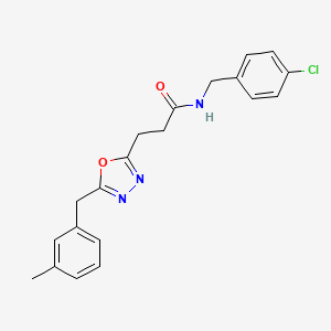 molecular formula C20H20ClN3O2 B4881483 N-(4-chlorobenzyl)-3-[5-(3-methylbenzyl)-1,3,4-oxadiazol-2-yl]propanamide 