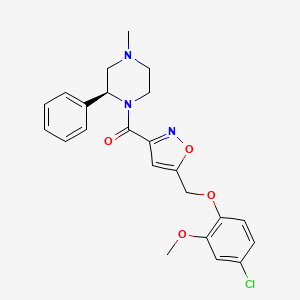 molecular formula C23H24ClN3O4 B4881492 (2S)-1-({5-[(4-chloro-2-methoxyphenoxy)methyl]-3-isoxazolyl}carbonyl)-4-methyl-2-phenylpiperazine 