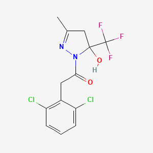 molecular formula C13H11Cl2F3N2O2 B4881493 1-[(2,6-dichlorophenyl)acetyl]-3-methyl-5-(trifluoromethyl)-4,5-dihydro-1H-pyrazol-5-ol 