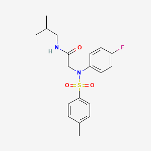molecular formula C19H23FN2O3S B4881500 N~2~-(4-fluorophenyl)-N~1~-isobutyl-N~2~-[(4-methylphenyl)sulfonyl]glycinamide 