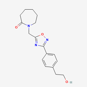 molecular formula C17H21N3O3 B4881540 1-({3-[4-(2-hydroxyethyl)phenyl]-1,2,4-oxadiazol-5-yl}methyl)-2-azepanone 