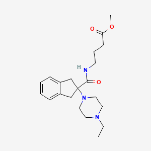 molecular formula C21H31N3O3 B4881551 methyl 4-({[2-(4-ethyl-1-piperazinyl)-2,3-dihydro-1H-inden-2-yl]carbonyl}amino)butanoate 