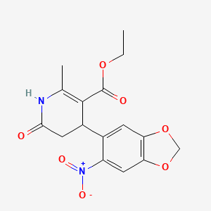 molecular formula C16H16N2O7 B4881574 ethyl 2-methyl-4-(6-nitro-1,3-benzodioxol-5-yl)-6-oxo-1,4,5,6-tetrahydro-3-pyridinecarboxylate 