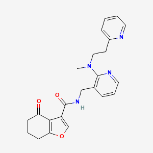 molecular formula C23H24N4O3 B4881580 N-[(2-{methyl[2-(2-pyridinyl)ethyl]amino}-3-pyridinyl)methyl]-4-oxo-4,5,6,7-tetrahydro-1-benzofuran-3-carboxamide 