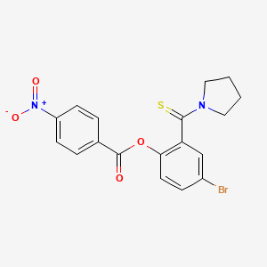 molecular formula C18H15BrN2O4S B4881626 4-bromo-2-(1-pyrrolidinylcarbonothioyl)phenyl 4-nitrobenzoate 