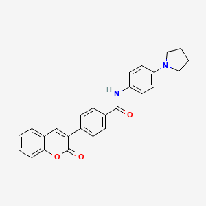 molecular formula C26H22N2O3 B4881647 4-(2-oxo-2H-chromen-3-yl)-N-[4-(1-pyrrolidinyl)phenyl]benzamide 