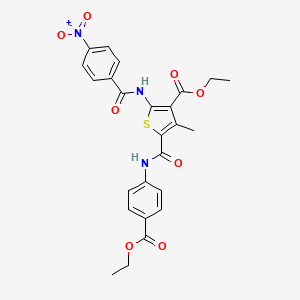ethyl 5-({[4-(ethoxycarbonyl)phenyl]amino}carbonyl)-4-methyl-2-[(4-nitrobenzoyl)amino]-3-thiophenecarboxylate
