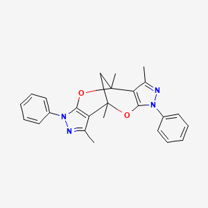 molecular formula C25H24N4O2 B4881664 1,3,8,10-tetramethyl-5,12-diphenyl-7,14-dioxa-4,5,11,12-tetraazatetracyclo[6.6.1.0~2,6~.0~9,13~]pentadeca-2(6),3,9(13),10-tetraene 