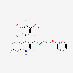 molecular formula C29H33NO7 B4881681 2-phenoxyethyl 4-(4-hydroxy-3,5-dimethoxyphenyl)-2,7,7-trimethyl-5-oxo-1,4,5,6,7,8-hexahydro-3-quinolinecarboxylate CAS No. 5859-90-5