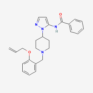 molecular formula C25H28N4O2 B4881691 N-(1-{1-[2-(allyloxy)benzyl]-4-piperidinyl}-1H-pyrazol-5-yl)benzamide 