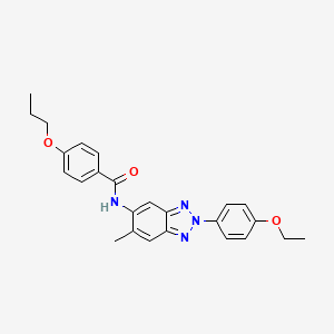 molecular formula C25H26N4O3 B4881694 N-[2-(4-ethoxyphenyl)-6-methyl-2H-1,2,3-benzotriazol-5-yl]-4-propoxybenzamide 