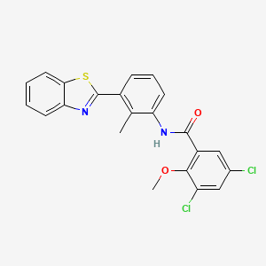 molecular formula C22H16Cl2N2O2S B4881696 N-[3-(1,3-benzothiazol-2-yl)-2-methylphenyl]-3,5-dichloro-2-methoxybenzamide 