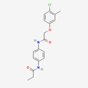 molecular formula C18H19ClN2O3 B4881703 N-(4-{[2-(4-chloro-3-methylphenoxy)acetyl]amino}phenyl)propanamide 