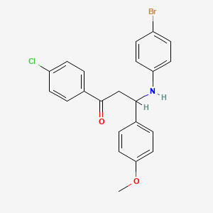 molecular formula C22H19BrClNO2 B4881714 3-[(4-bromophenyl)amino]-1-(4-chlorophenyl)-3-(4-methoxyphenyl)-1-propanone 