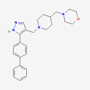 molecular formula C26H32N4O B4881721 4-[(1-{[3-(4-biphenylyl)-1H-pyrazol-4-yl]methyl}-4-piperidinyl)methyl]morpholine 