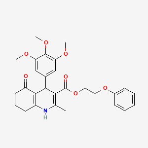 molecular formula C28H31NO7 B4881723 2-phenoxyethyl 2-methyl-5-oxo-4-(3,4,5-trimethoxyphenyl)-1,4,5,6,7,8-hexahydro-3-quinolinecarboxylate 
