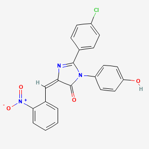 molecular formula C22H14ClN3O4 B4881726 2-(4-chlorophenyl)-3-(4-hydroxyphenyl)-5-(2-nitrobenzylidene)-3,5-dihydro-4H-imidazol-4-one 