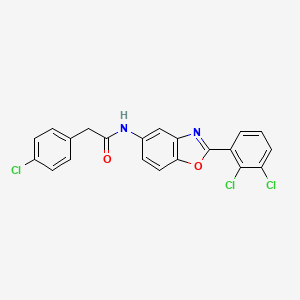2-(4-chlorophenyl)-N-[2-(2,3-dichlorophenyl)-1,3-benzoxazol-5-yl]acetamide