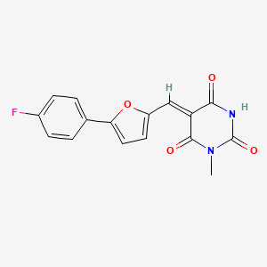 molecular formula C16H11FN2O4 B4881751 5-{[5-(4-fluorophenyl)-2-furyl]methylene}-1-methyl-2,4,6(1H,3H,5H)-pyrimidinetrione 