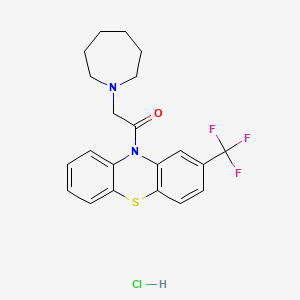 molecular formula C21H22ClF3N2OS B4881788 10-(1-azepanylacetyl)-2-(trifluoromethyl)-10H-phenothiazine hydrochloride 