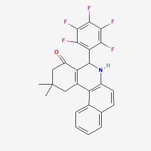 molecular formula C25H18F5NO B4881791 2,2-dimethyl-5-(pentafluorophenyl)-2,3,5,6-tetrahydrobenzo[a]phenanthridin-4(1H)-one 