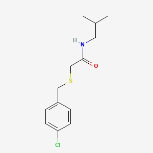 molecular formula C13H18ClNOS B4881809 2-[(4-chlorobenzyl)thio]-N-isobutylacetamide 