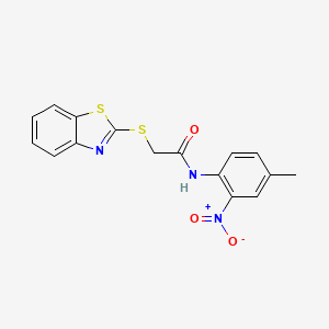 molecular formula C16H13N3O3S2 B4881817 2-(1,3-benzothiazol-2-ylthio)-N-(4-methyl-2-nitrophenyl)acetamide 