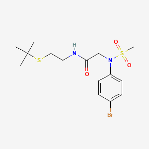 molecular formula C15H23BrN2O3S2 B4881820 N~2~-(4-bromophenyl)-N~1~-[2-(tert-butylthio)ethyl]-N~2~-(methylsulfonyl)glycinamide 