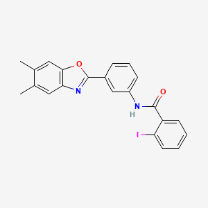 molecular formula C22H17IN2O2 B4881832 N-[3-(5,6-dimethyl-1,3-benzoxazol-2-yl)phenyl]-2-iodobenzamide 