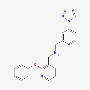 molecular formula C22H20N4O B4881849 1-(2-phenoxy-3-pyridinyl)-N-[3-(1H-pyrazol-1-yl)benzyl]methanamine 