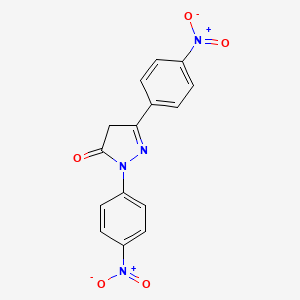 molecular formula C15H10N4O5 B4881857 2,5-双(4-硝基苯基)-2,4-二氢-3H-吡唑-3-酮 
