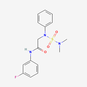molecular formula C16H18FN3O3S B4881870 N~2~-[(dimethylamino)sulfonyl]-N~1~-(3-fluorophenyl)-N~2~-phenylglycinamide 