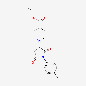 molecular formula C19H24N2O4 B4881893 ethyl 1-[1-(4-methylphenyl)-2,5-dioxo-3-pyrrolidinyl]-4-piperidinecarboxylate 