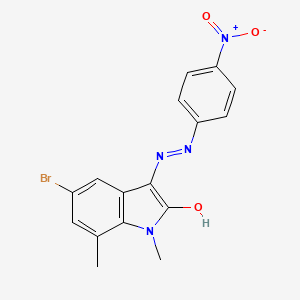 5-bromo-1,7-dimethyl-1H-indole-2,3-dione 3-[(4-nitrophenyl)hydrazone]