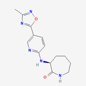 (3S)-3-{[5-(3-methyl-1,2,4-oxadiazol-5-yl)-2-pyridinyl]amino}-2-azepanone