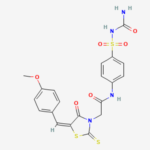 molecular formula C20H18N4O6S3 B4881913 N-(4-{[(aminocarbonyl)amino]sulfonyl}phenyl)-2-[5-(4-methoxybenzylidene)-4-oxo-2-thioxo-1,3-thiazolidin-3-yl]acetamide 