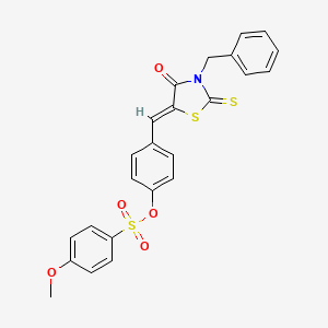 molecular formula C24H19NO5S3 B4881942 4-[(3-benzyl-4-oxo-2-thioxo-1,3-thiazolidin-5-ylidene)methyl]phenyl 4-methoxybenzenesulfonate 