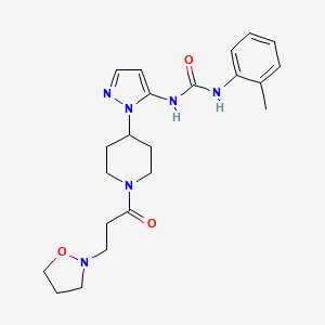 molecular formula C22H30N6O3 B4881968 N-(1-{1-[3-(2-isoxazolidinyl)propanoyl]-4-piperidinyl}-1H-pyrazol-5-yl)-N'-(2-methylphenyl)urea 