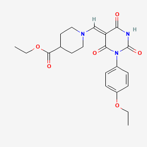 molecular formula C21H25N3O6 B4881974 ethyl 1-{[1-(4-ethoxyphenyl)-2,4,6-trioxotetrahydro-5(2H)-pyrimidinylidene]methyl}-4-piperidinecarboxylate 