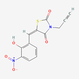 molecular formula C13H8N2O5S B4881987 5-(2-hydroxy-3-nitrobenzylidene)-3-(2-propyn-1-yl)-1,3-thiazolidine-2,4-dione 