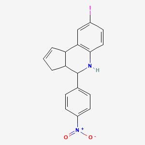 8-iodo-4-(4-nitrophenyl)-3a,4,5,9b-tetrahydro-3H-cyclopenta[c]quinoline