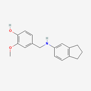 molecular formula C17H19NO2 B4882004 4-[(2,3-dihydro-1H-inden-5-ylamino)methyl]-2-methoxyphenol 