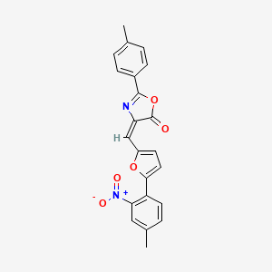 molecular formula C22H16N2O5 B4882047 4-{[5-(4-methyl-2-nitrophenyl)-2-furyl]methylene}-2-(4-methylphenyl)-1,3-oxazol-5(4H)-one 