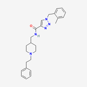 molecular formula C25H31N5O B4882066 1-(2-methylbenzyl)-N-{[1-(2-phenylethyl)-4-piperidinyl]methyl}-1H-1,2,3-triazole-4-carboxamide 
