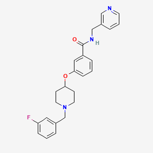 molecular formula C25H26FN3O2 B4882106 3-{[1-(3-fluorobenzyl)-4-piperidinyl]oxy}-N-(3-pyridinylmethyl)benzamide 