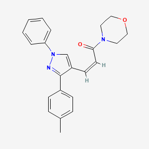 molecular formula C23H23N3O2 B4882110 4-{3-[3-(4-methylphenyl)-1-phenyl-1H-pyrazol-4-yl]acryloyl}morpholine 