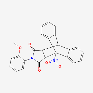 molecular formula C25H18N2O5 B4882143 17-(2-methoxyphenyl)-1-nitro-17-azapentacyclo[6.6.5.0~2,7~.0~9,14~.0~15,19~]nonadeca-2,4,6,9,11,13-hexaene-16,18-dione 